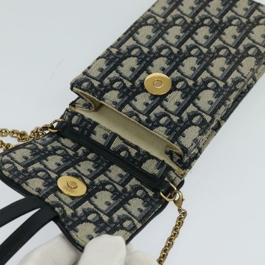 【日本直送】Christian Dior Oblique Chain Trotter帆布肩背包 海軍藍 正品 MX012-10