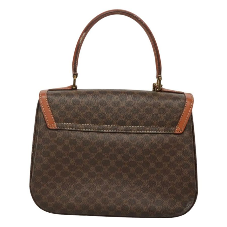【日本直送】CELINE Macadam帆布手提包 PVC皮革 棕色 金色 正品 BD1780-1
