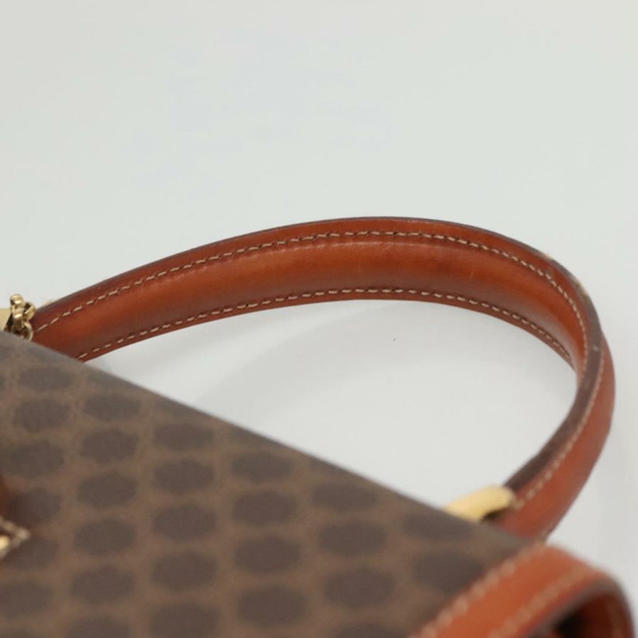 【日本直送】CELINE Macadam帆布手提包 PVC皮革 棕色 金色 正品 BD1780-7