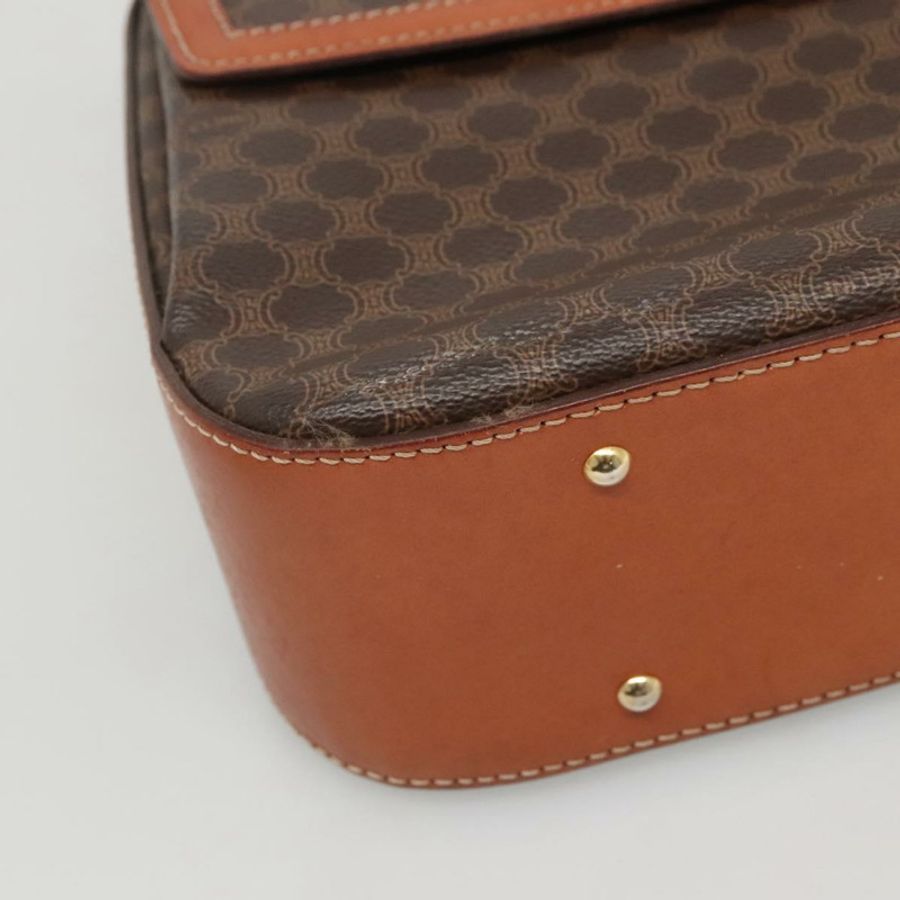 【日本直送】CELINE Macadam帆布手提包 PVC皮革 棕色 金色 正品 BD1780-14