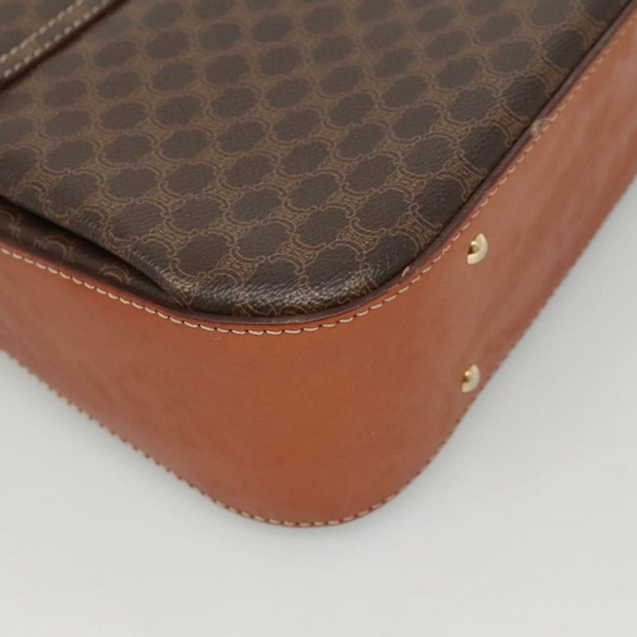 【日本直送】CELINE Macadam帆布手提包 PVC皮革 棕色 金色 正品 BD1780-16