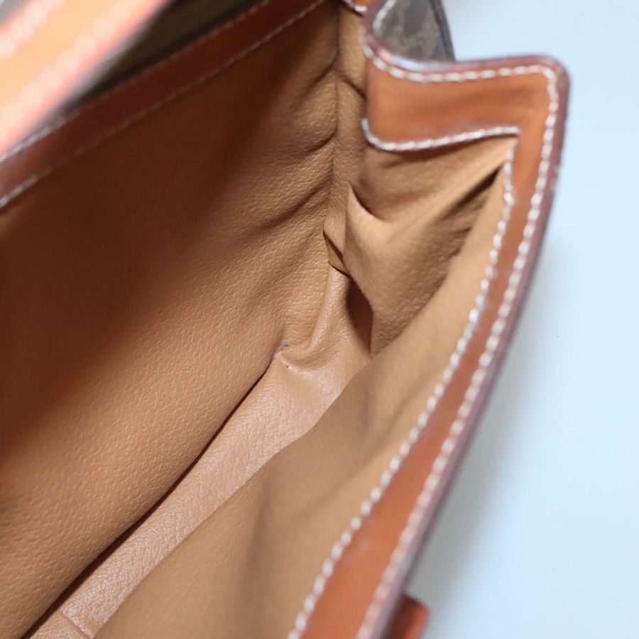 【日本直送】CELINE Macadam帆布手提包 PVC皮革 棕色 金色 正品 BD1780-20
