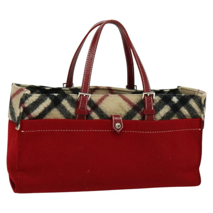 【日本直送】BURBERRY Nova Check Blue Label 手提包 羊毛 米色 正品 MX023-0