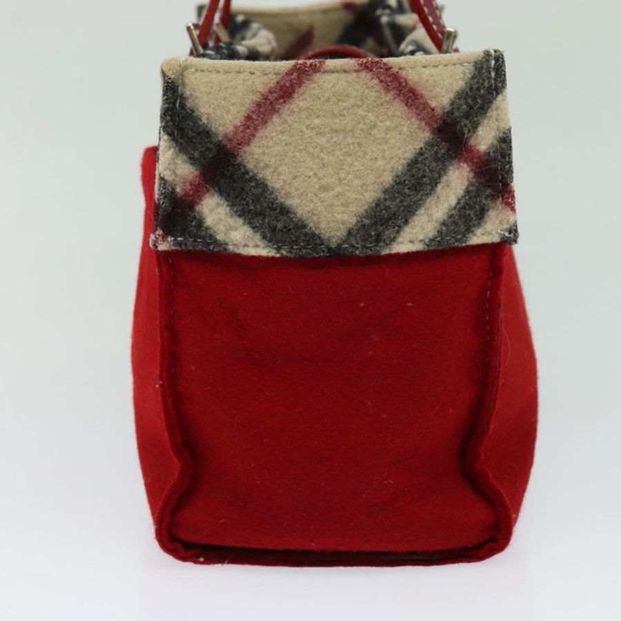 【日本直送】BURBERRY Nova Check Blue Label 手提包 羊毛 米色 正品 MX023-3