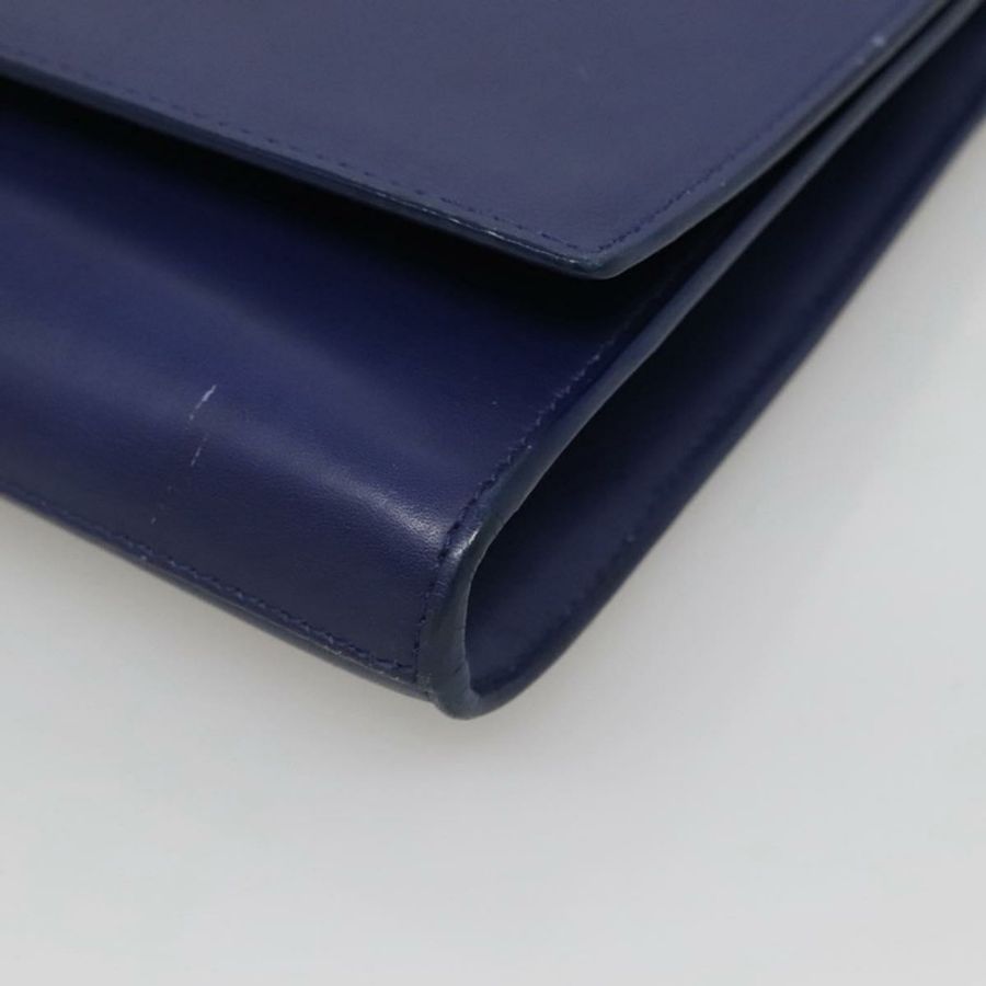 【日本直送】SAINT LAURENT 手拿包 皮革 藍色 金色 311213 正品 MX188-6