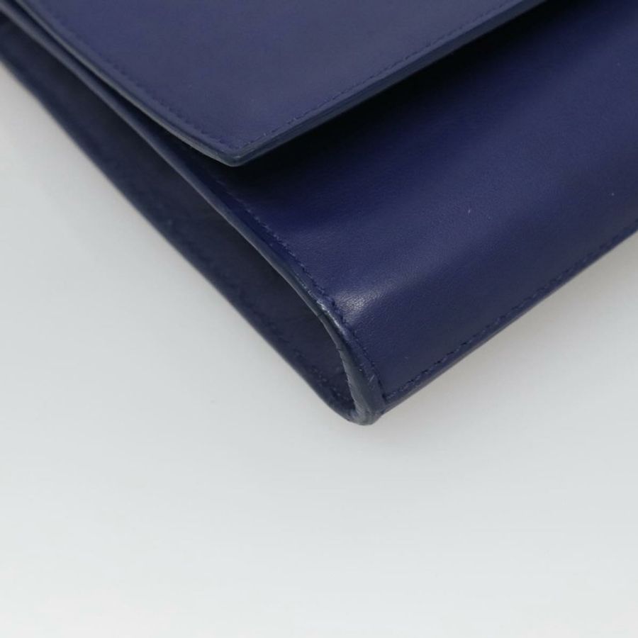 【日本直送】SAINT LAURENT 手拿包 皮革 藍色 金色 311213 正品 MX188-13