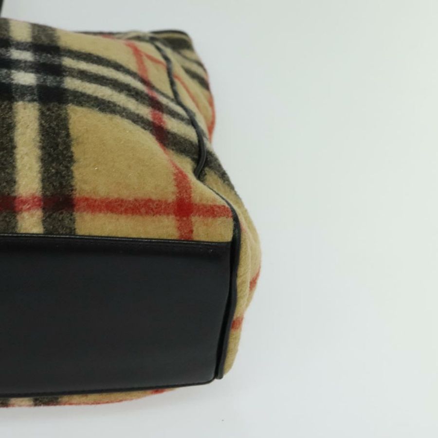 【日本直送】Burberrys Nova Check Blue Label 羊毛米色托特包 正品 MX157-13