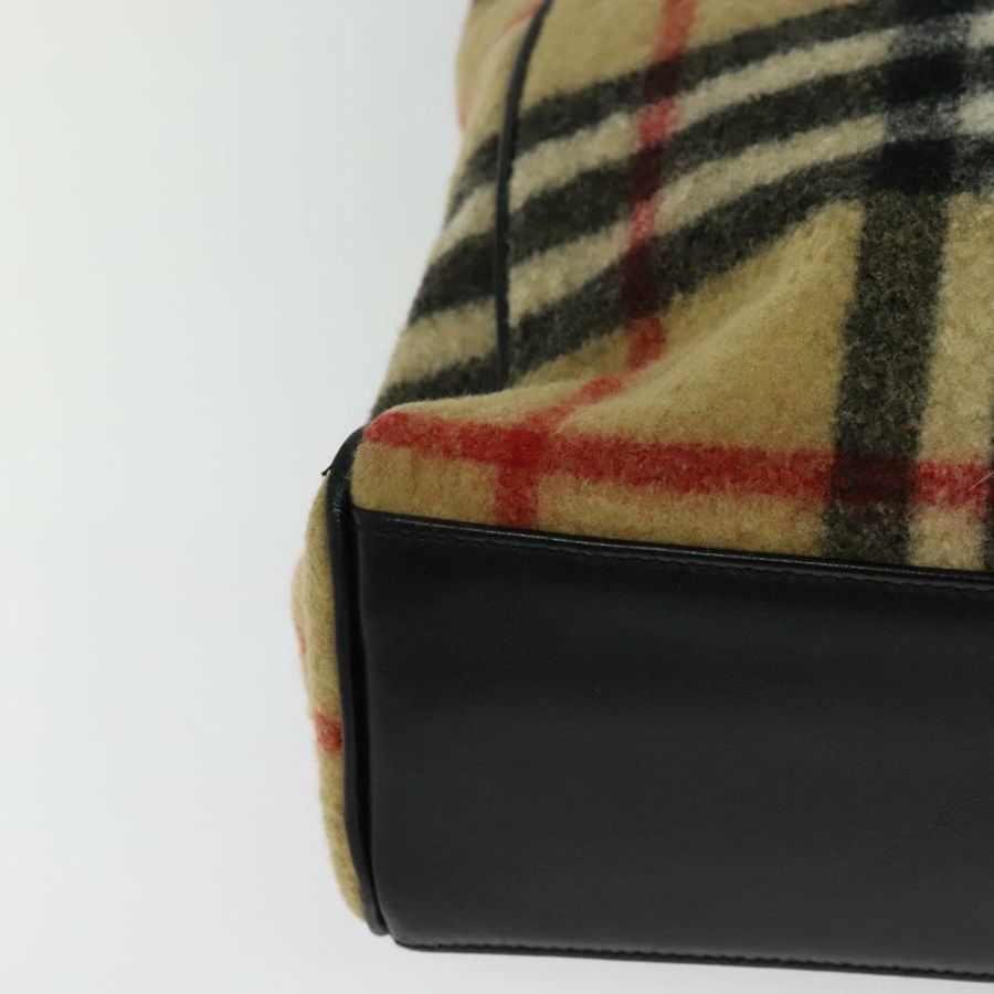 【日本直送】Burberrys Nova Check Blue Label 羊毛米色托特包 正品 MX157-14