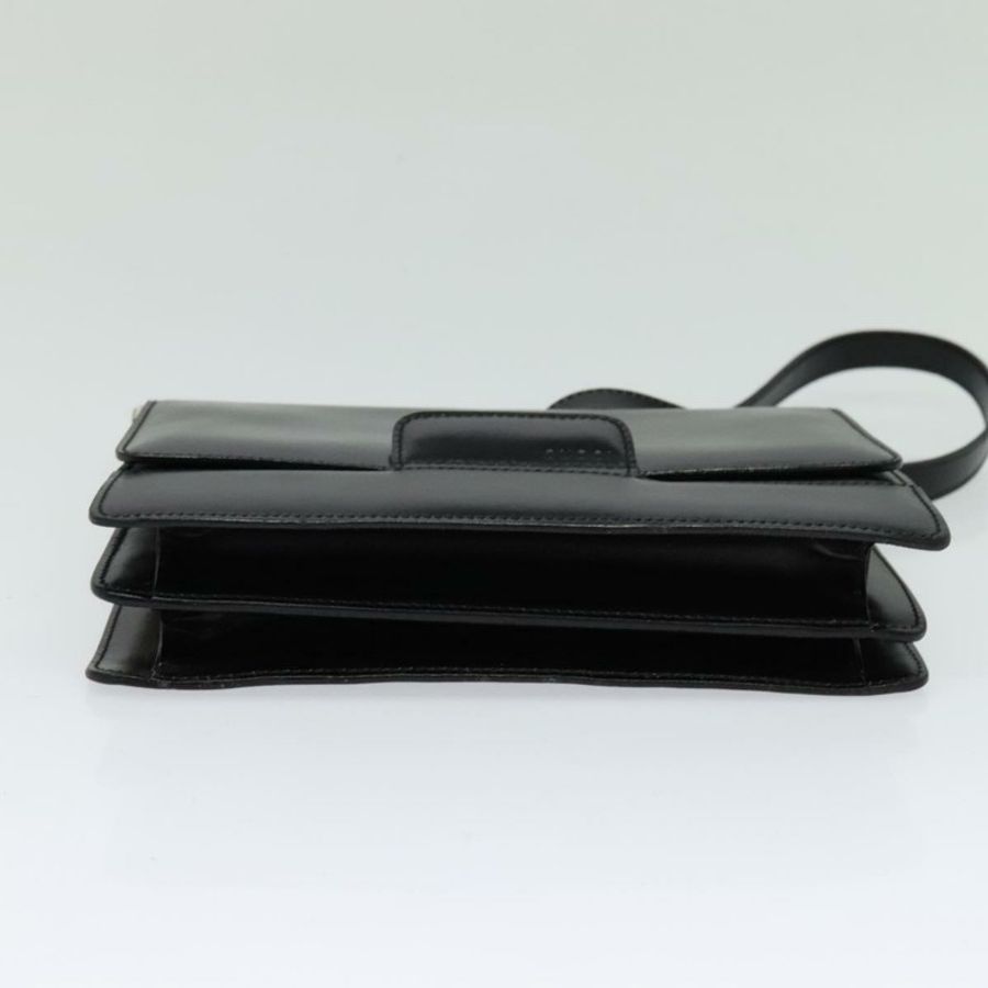 【日本直送】GUCCI 黑色金色皮革單肩包 004 1781 0625 正品 ep8534-4