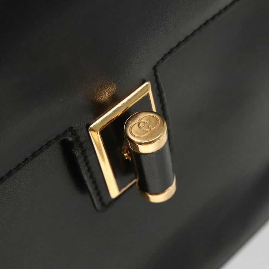 【日本直送】GUCCI 手提包 皮革 黑色 金色 000 46 0096 正品 ep8407-8