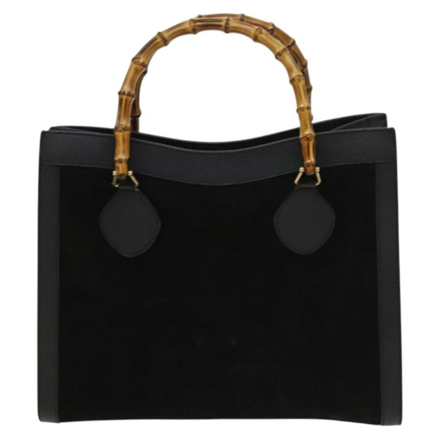 【日本直送】GUCCI 竹節手提包 絨面革 黑色 金色 02 123 0260 正品 ep8532-12
