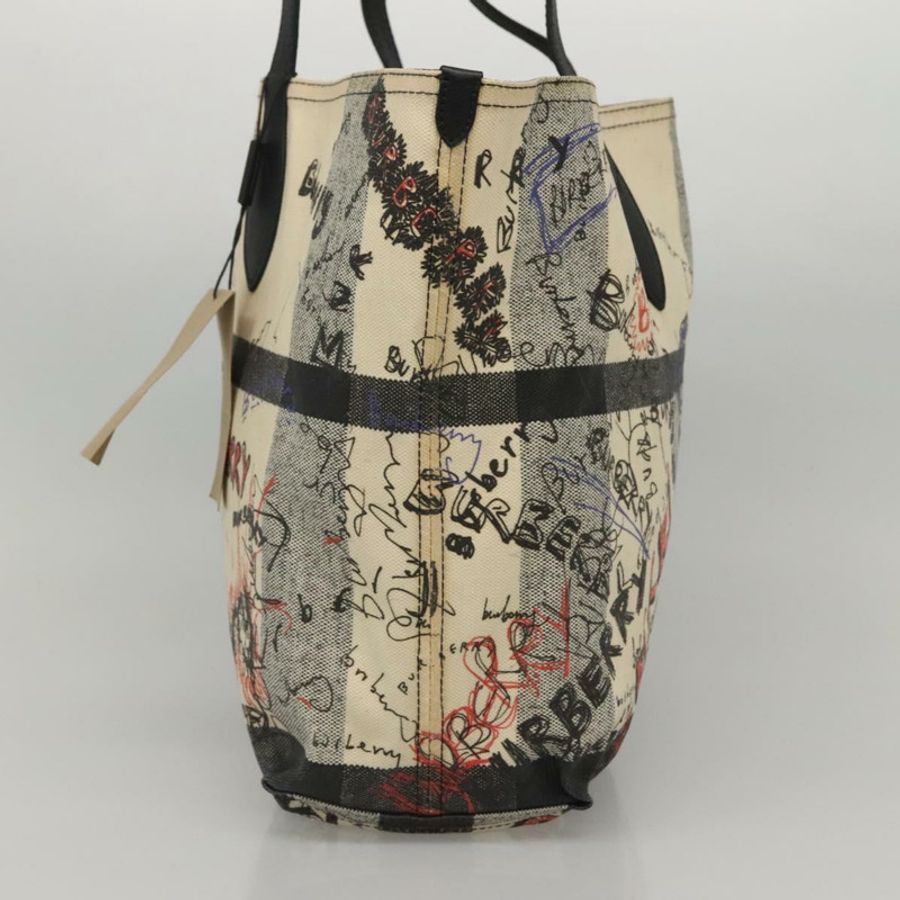 【日本直送】BURBERRY 白色塗佈帆布手提包,正品 KD428-3