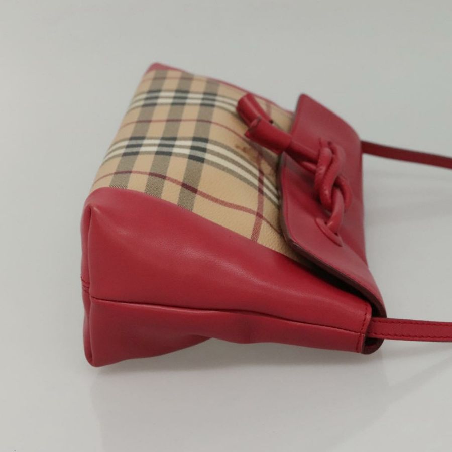 【日本直送】BURBERRY Nova 格紋肩背包 PVC 粉紅色 米色 金色 正品 KD447-2