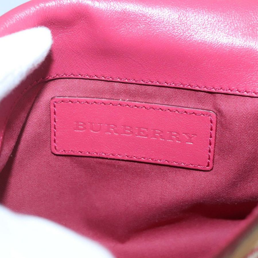 【日本直送】BURBERRY Nova 格紋肩背包 PVC 粉紅色 米色 金色 正品 KD447-9