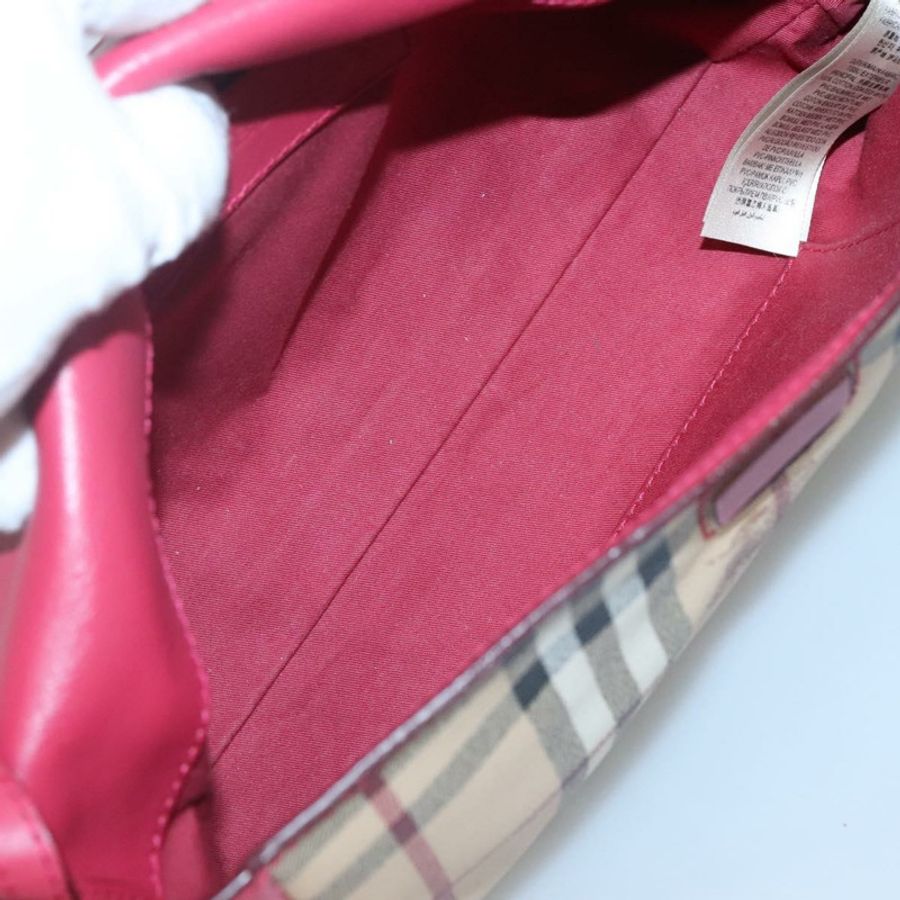 【日本直送】BURBERRY Nova 格紋肩背包 PVC 粉紅色 米色 金色 正品 KD447-10