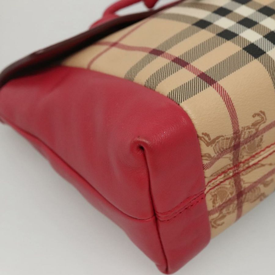 【日本直送】BURBERRY Nova 格紋肩背包 PVC 粉紅色 米色 金色 正品 KD447-13