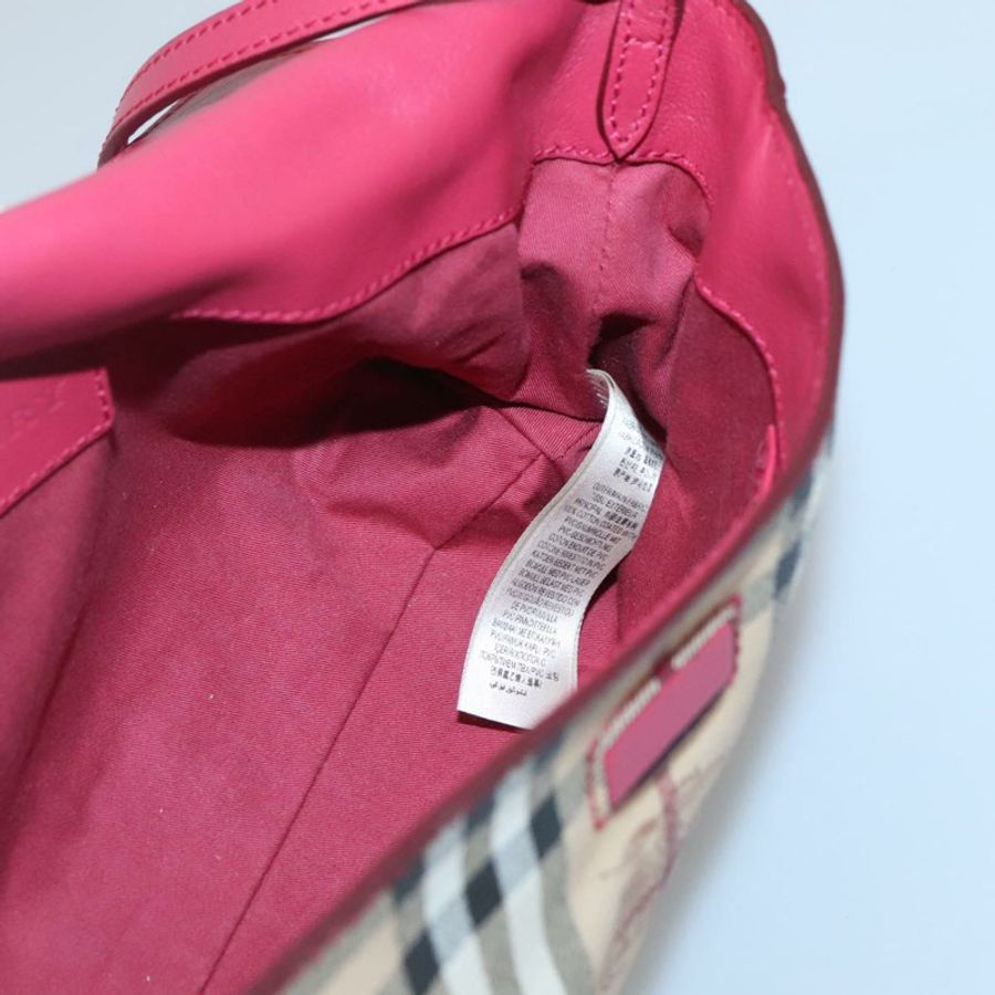 【日本直送】BURBERRY Nova 格紋肩背包 PVC 粉紅色 米色 金色 正品 KD447-16