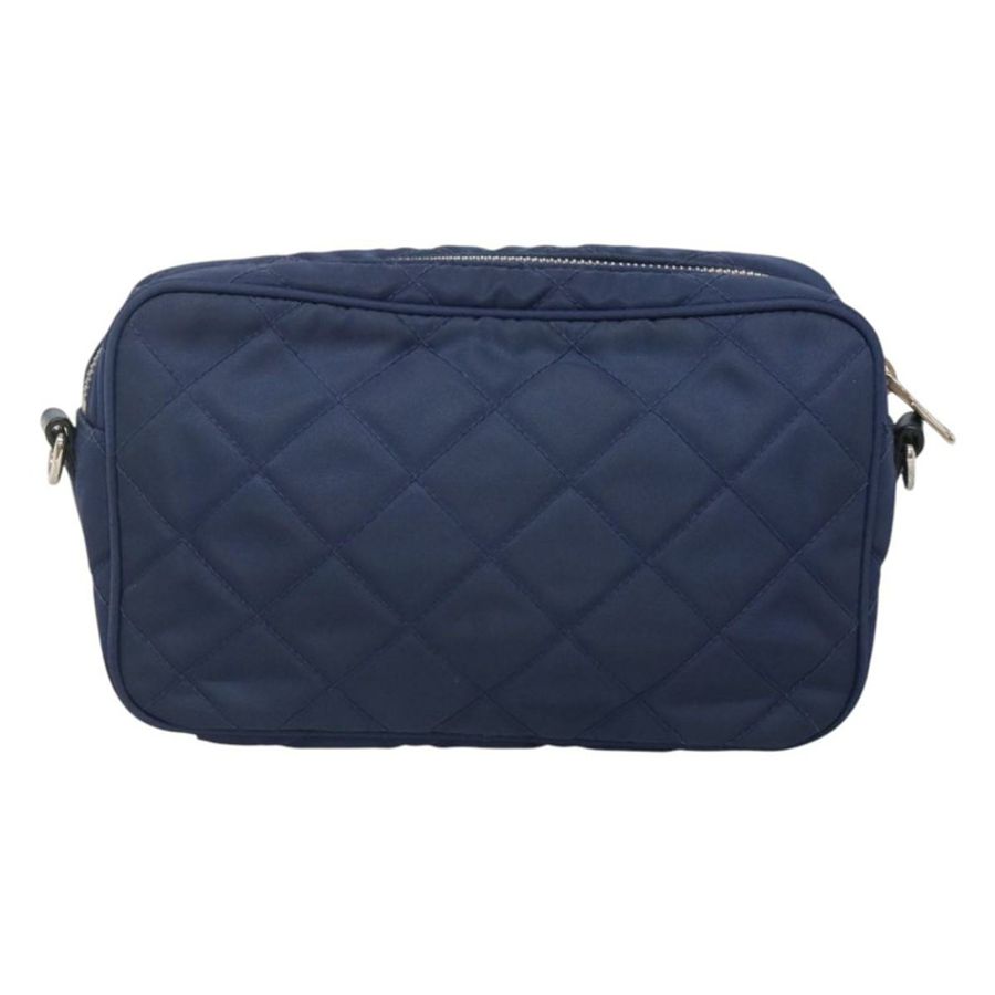 【日本直送】PRADA 絎縫肩背包 尼龍 藍色 銀色 Auth KD263-1