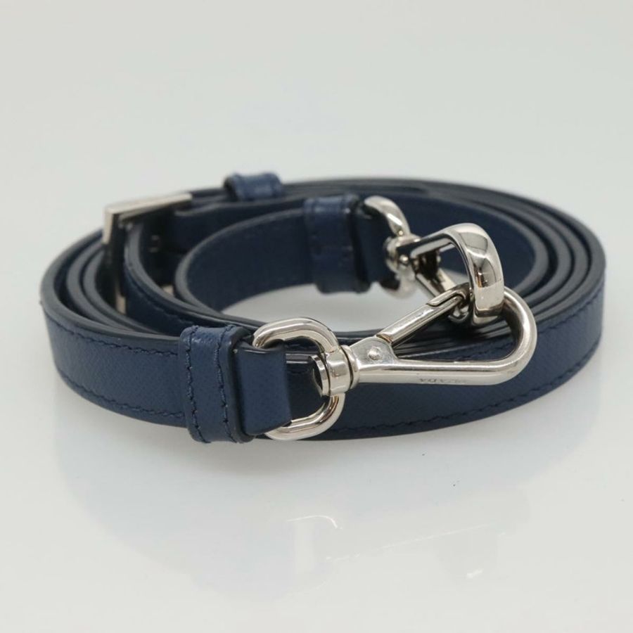 【日本直送】PRADA 絎縫肩背包 尼龍 藍色 銀色 Auth KD263-21