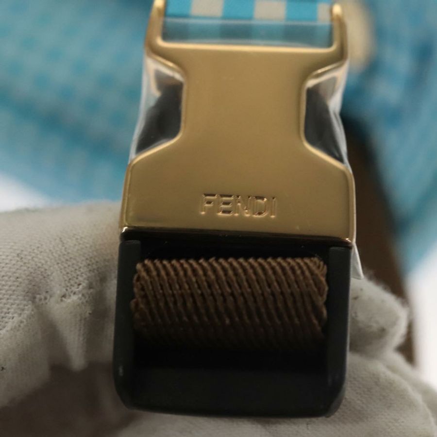【日本直送】FENDI 腰包 尼龍 藍色 金色 Auth KD512-18