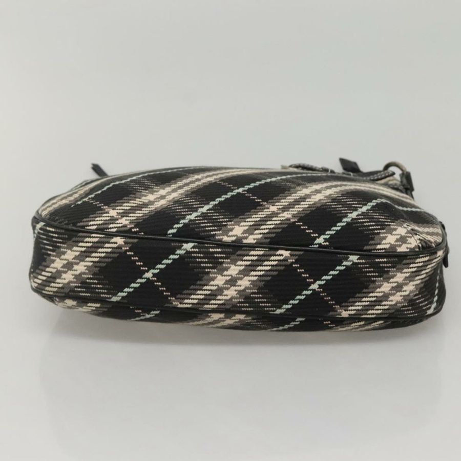 【日本直送】BURBERRY Nova Check Blue Label 單肩包 羊毛 黑色 銀色 正品 117790-5