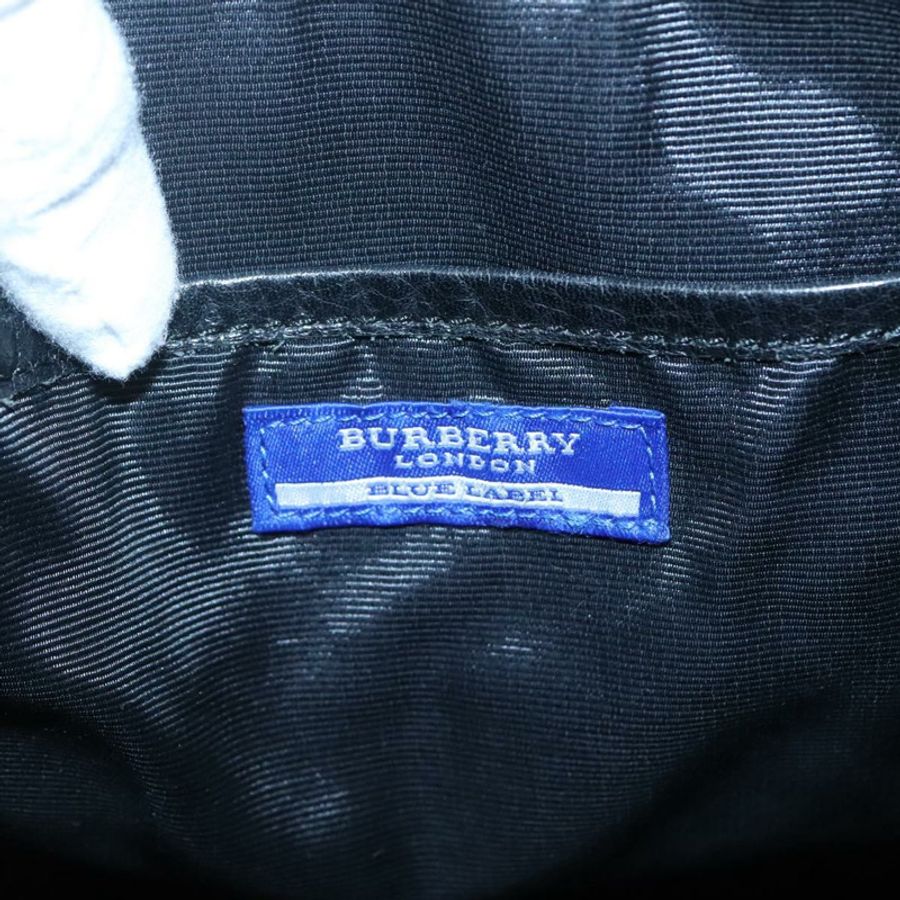 【日本直送】BURBERRY Nova Check Blue Label 單肩包 羊毛 黑色 銀色 正品 117790-8