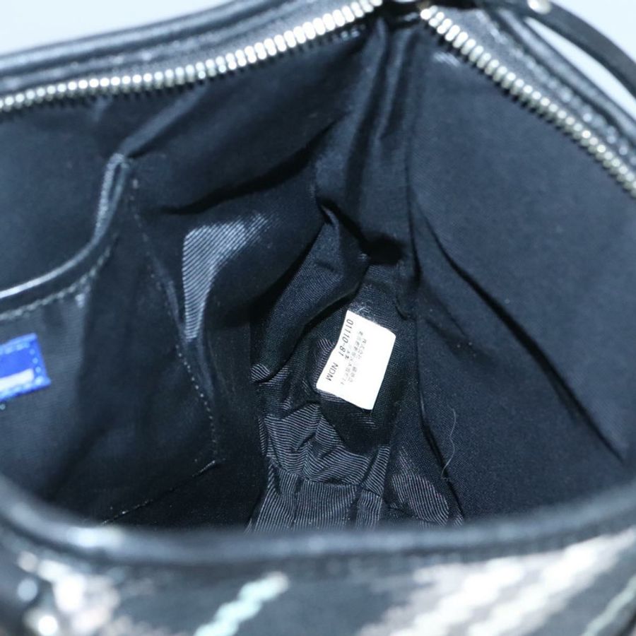 【日本直送】BURBERRY Nova Check Blue Label 單肩包 羊毛 黑色 銀色 正品 117790-16