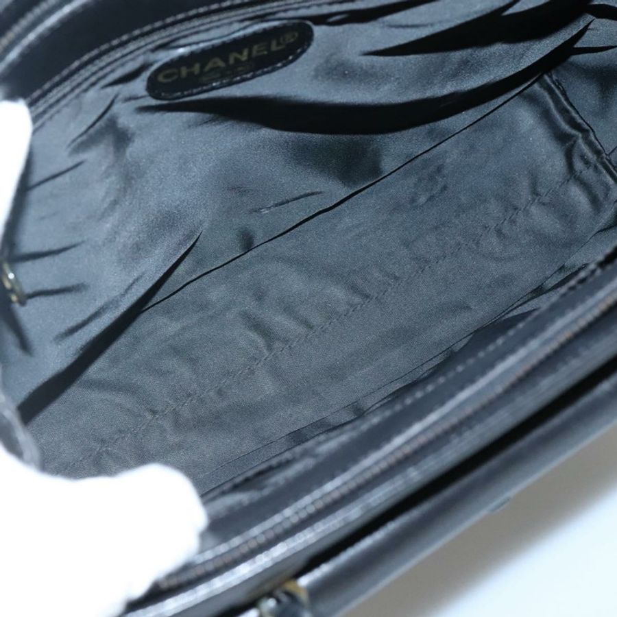 【日本直送】香奈兒黑色皮革鏈條手提包 CC Auth bs24390-8