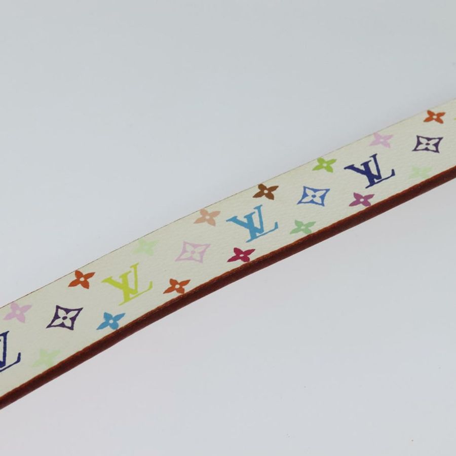 【日本直送】路易威登 Monogram Multicolor Ceinture Carre Belt 白色 M9270U LV Auth MY153-2