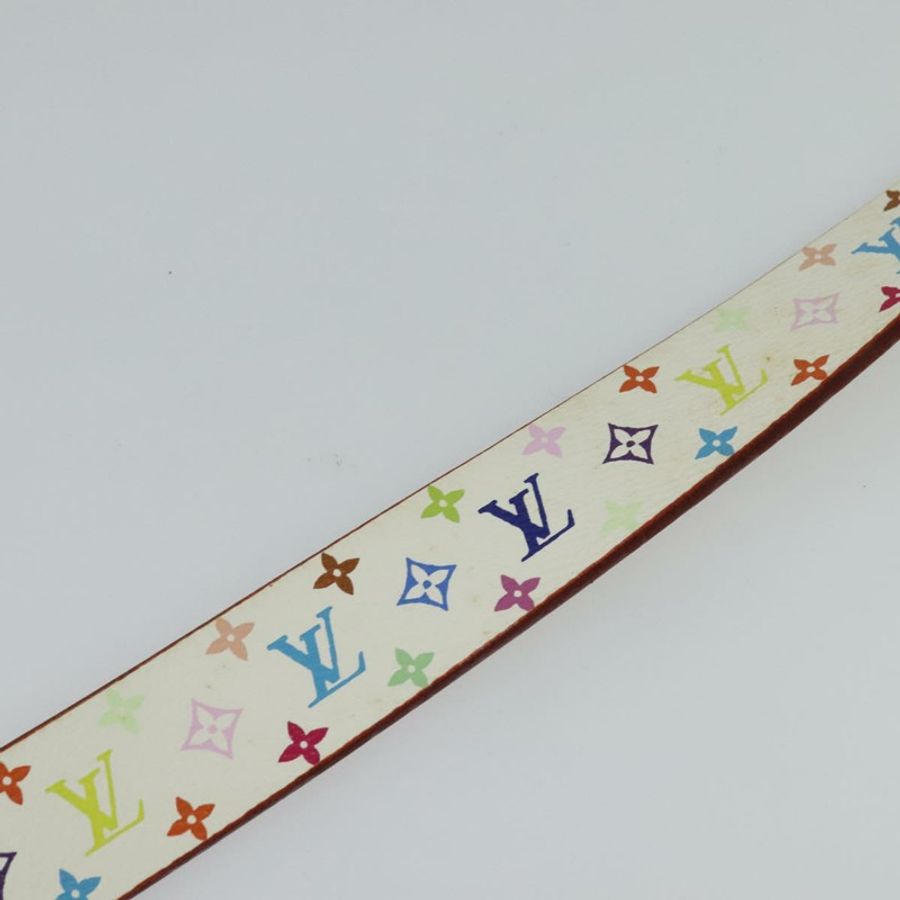 【日本直送】路易威登 Monogram Multicolor Ceinture Carre Belt 白色 M9270U LV Auth MY153-4