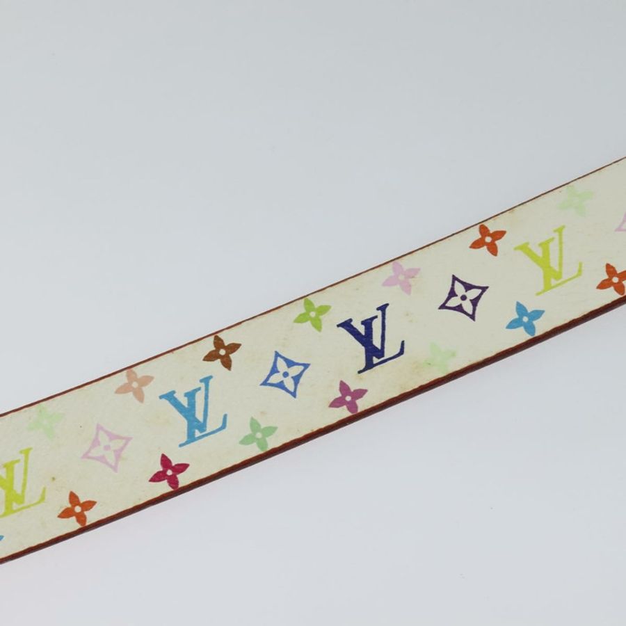 【日本直送】路易威登 Monogram Multicolor Ceinture Carre Belt 白色 M9270U LV Auth MY153-5