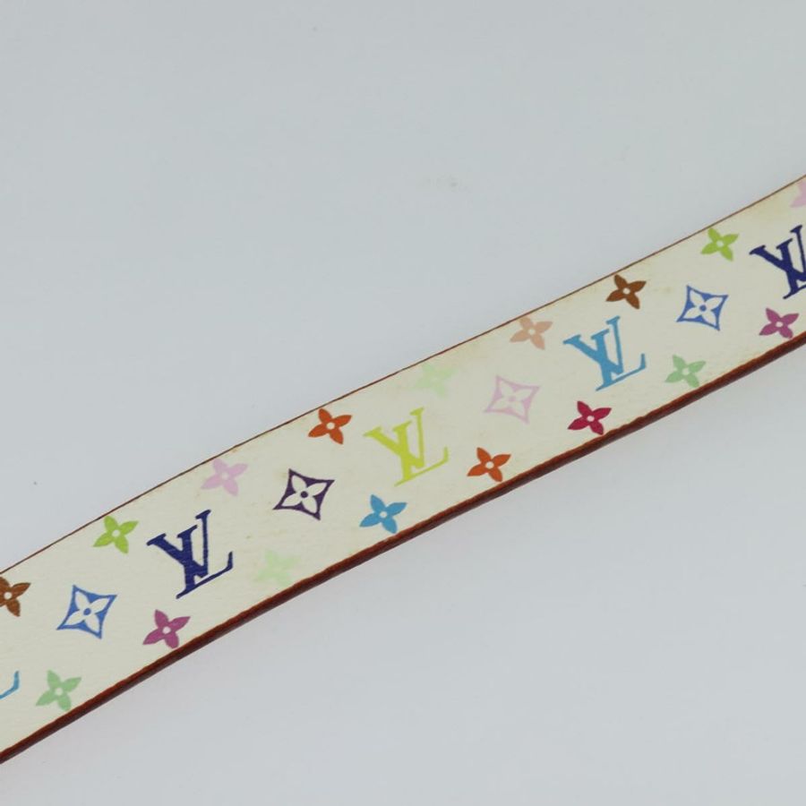 【日本直送】路易威登 Monogram Multicolor Ceinture Carre Belt 白色 M9270U LV Auth MY153-6