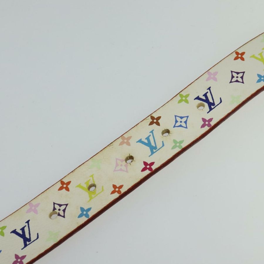 【日本直送】路易威登 Monogram Multicolor Ceinture Carre Belt 白色 M9270U LV Auth MY153-7