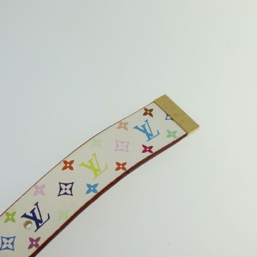 【日本直送】路易威登 Monogram Multicolor Ceinture Carre Belt 白色 M9270U LV Auth MY153-8