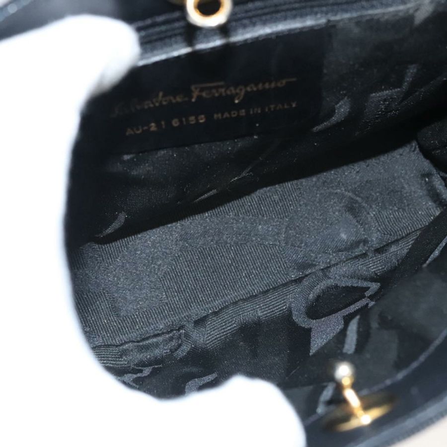 【日本直送】Salvatore Ferragamo Vala 手提包 帆布 黑色 正品 117491-9