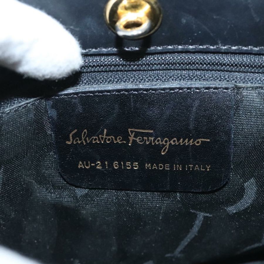 【日本直送】Salvatore Ferragamo Vala 手提包 帆布 黑色 正品 117491-11