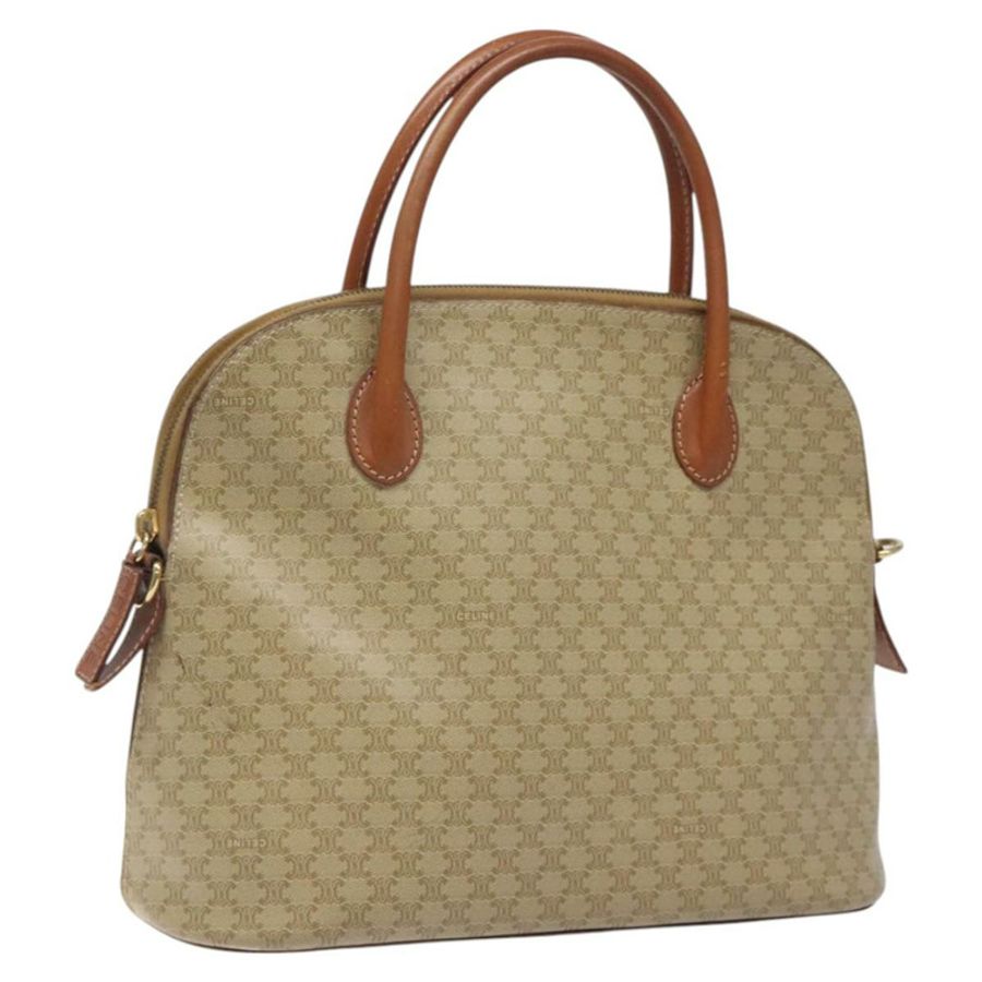 【日本直送】CELINE Macadam帆布手提包 PVC 米色 金色 正品 117394-0
