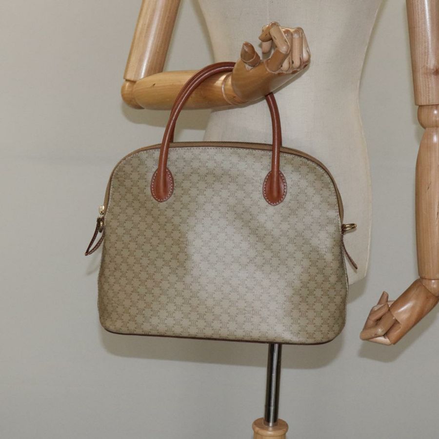 【日本直送】CELINE Macadam帆布手提包 PVC 米色 金色 正品 117394-20