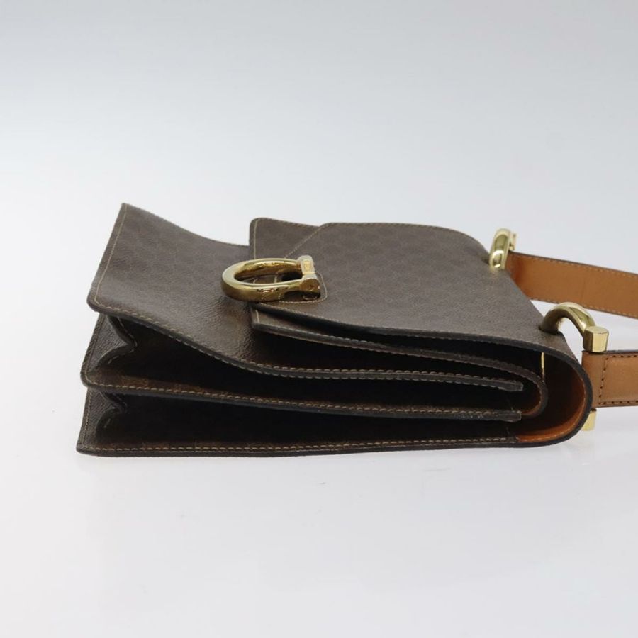【日本直送】CELINE Macadam帆布手提包 PVC皮革 棕色 金色 正品 yk17887-2