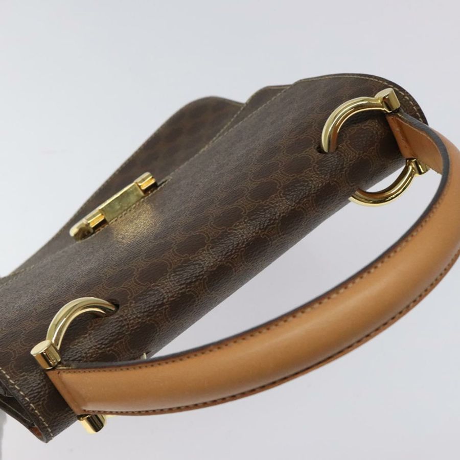 【日本直送】CELINE Macadam帆布手提包 PVC皮革 棕色 金色 正品 yk17887-5
