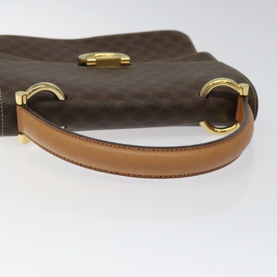 【日本直送】CELINE Macadam帆布手提包 PVC皮革 棕色 金色 正品 yk17887-6