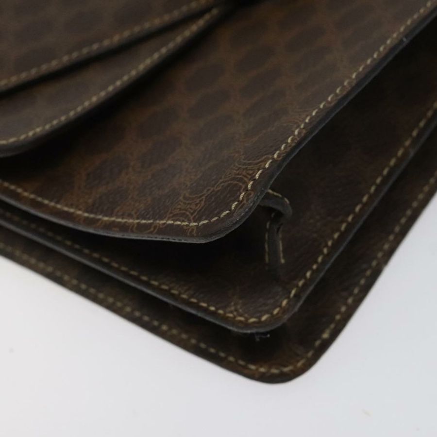 【日本直送】CELINE Macadam帆布手提包 PVC皮革 棕色 金色 正品 yk17887-14