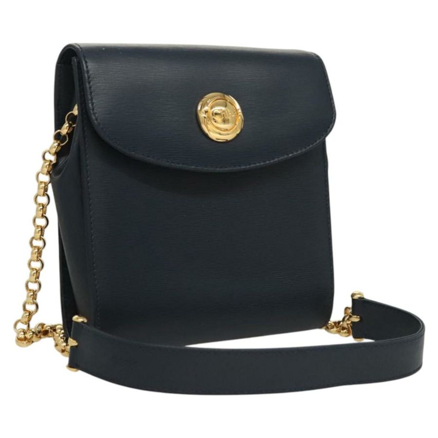 【日本直送】Chloe 鏈條單肩包 皮革 海軍藍 金色 正品 117976-0