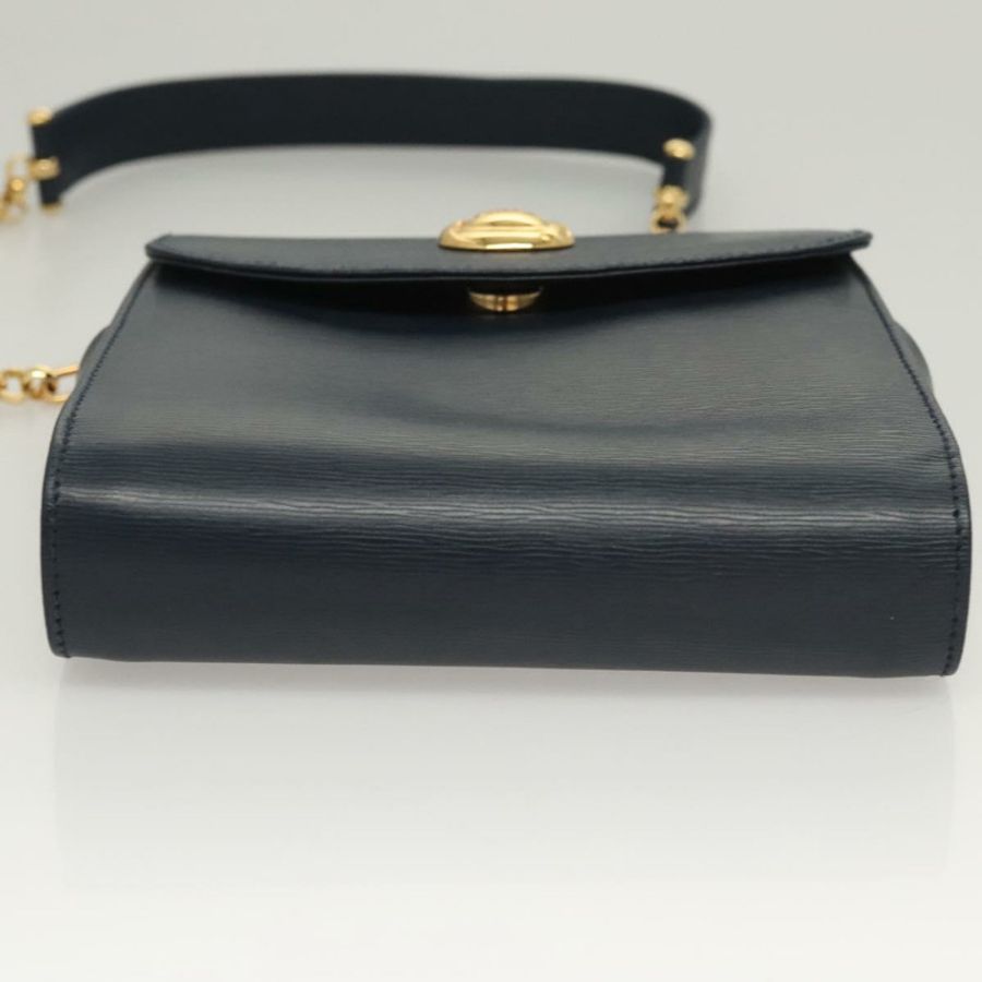 【日本直送】Chloe 鏈條單肩包 皮革 海軍藍 金色 正品 117976-4