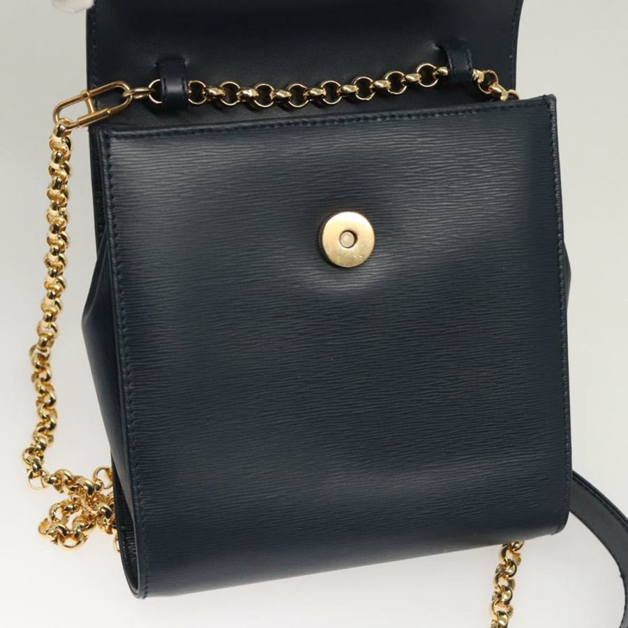 【日本直送】Chloe 鏈條單肩包 皮革 海軍藍 金色 正品 117976-10