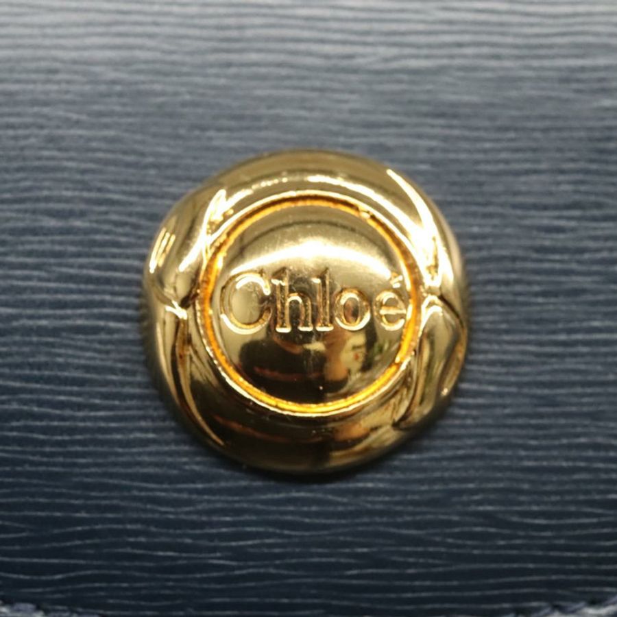 【日本直送】Chloe 鏈條單肩包 皮革 海軍藍 金色 正品 117976-16