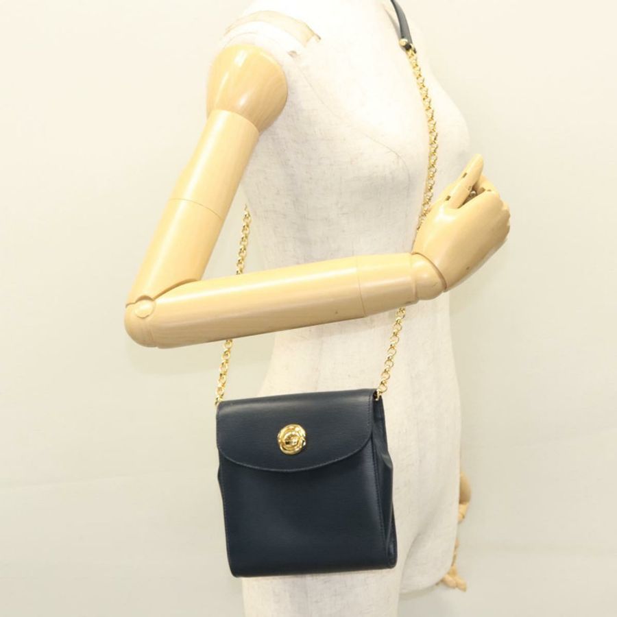 【日本直送】Chloe 鏈條單肩包 皮革 海軍藍 金色 正品 117976-20