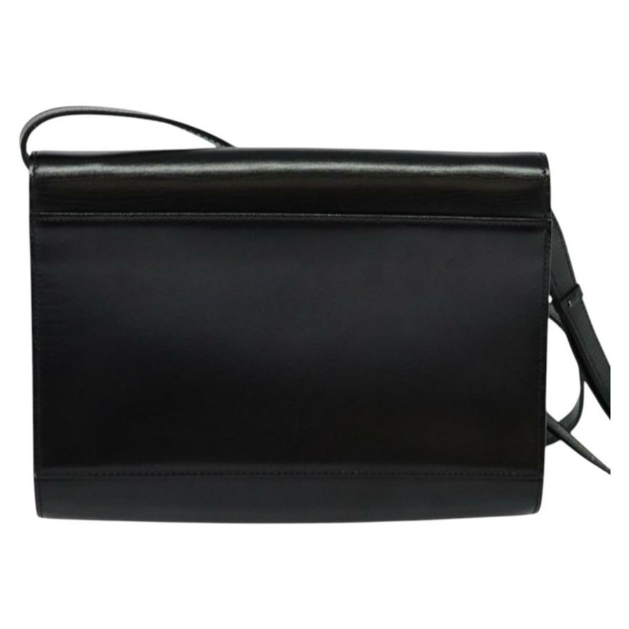 【日本直送】CELINE 圓背包,黑色皮革,金色,正品 118035-1