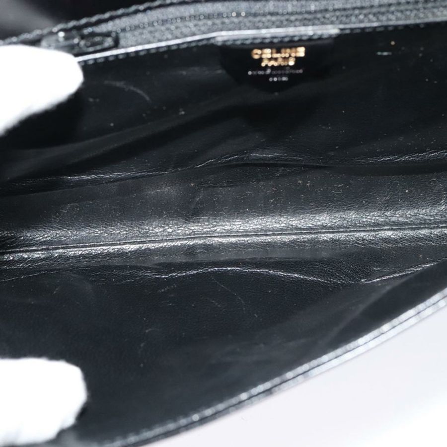 【日本直送】CELINE 圓背包,黑色皮革,金色,正品 118035-10