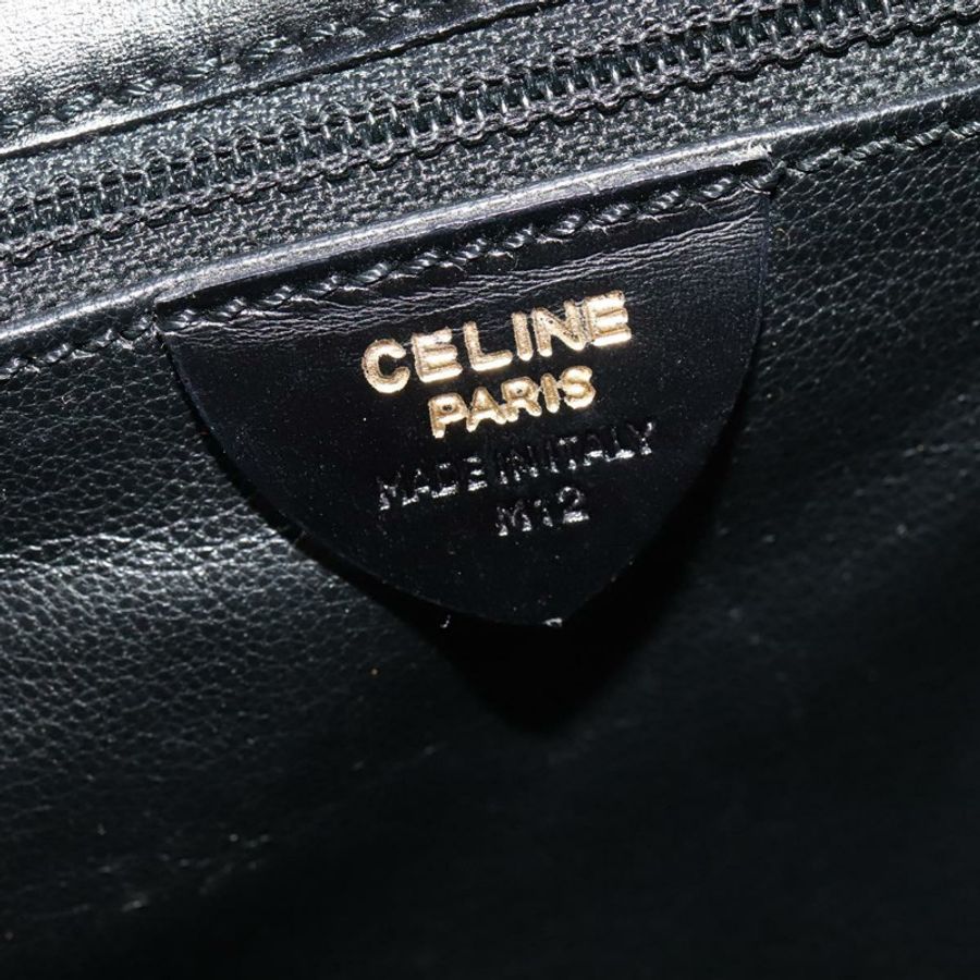 【日本直送】CELINE 圓背包,黑色皮革,金色,正品 118035-11